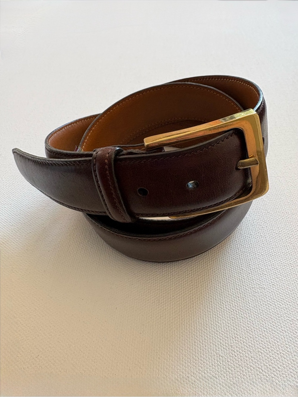 Trafalgar Classic Cortina Leather Belt Dark Brown Size 36